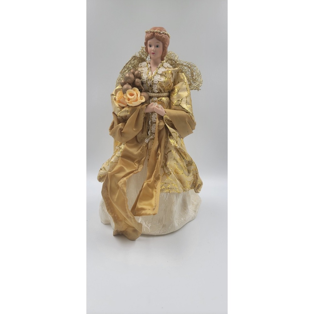 Vtg Victorian Style 90s Trim A Home Angel Tree Topper K-Mart 12" Christmas Tree